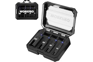 WORKPRO Wing Nut Driver Set 4 PCS, Power Wing Nut Driver Bit (9mm,12mm,15mm,18mm), 1/4 Inch Hex Shank Nut, Wing nut socket with EVA Storage for Wing Nut, Eye Bolt, Wire Twisting