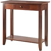 Convenience Concepts American Heritage 1 Drawer Hall Table with Shelf, Espresso
