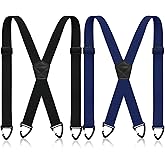 Janmercy 2 Pcs x Back Hidden Suspenders 1.5 Inch Work Suspenders for Men Shirt Pant Clothing