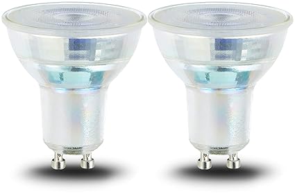 AmazonBasics LED GU10 Spotlight Bulb, 4W (equivalent to 50W), Clear Filament- Pack of 2