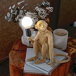 CHABEI Modern Resin Sitting Monkey Table Lamp,Desk