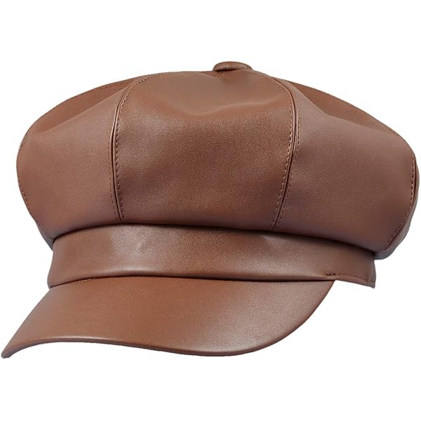 DOCILA Chapéus De Couro Para Mulheres Liso Feminino Jornaleiro Boné Fashion Gatsby Boné Leve Taxista Dirigindo Bonés, Preto, Tamanho Único