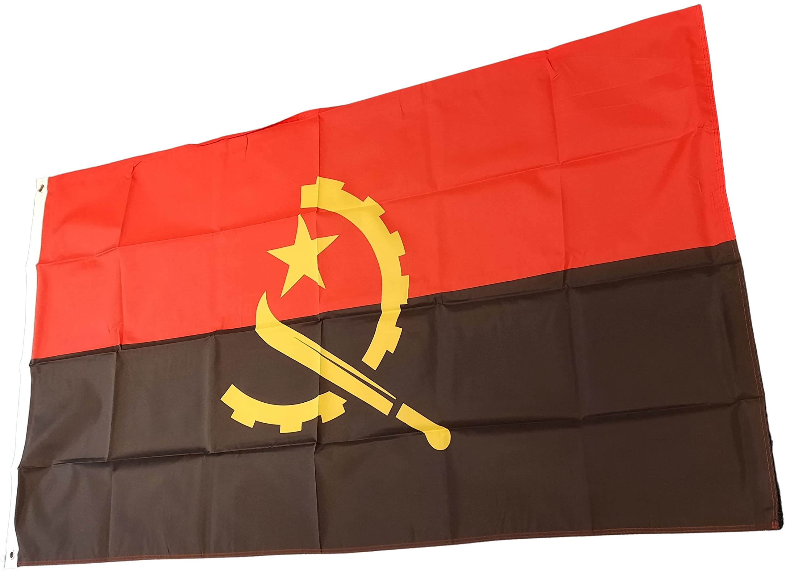 NWFlags Angola Flag 5ft x 3ft 75d Premium Polyester Suitable For Flagpoles | Strong Polyester 5x3 foot material flag with Eyelets