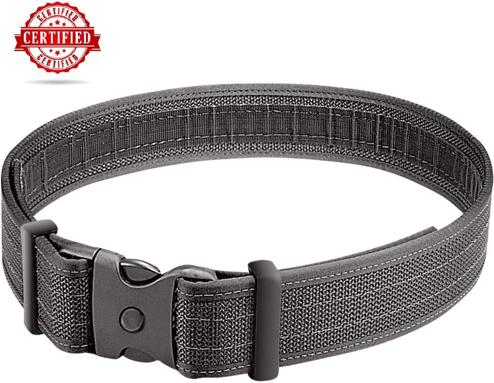 Duty Belt -Tactical Combat Belt Light Duty Police Utility Strap - With Tri Lock Secure System- Waist Adjustable 28" - 38"