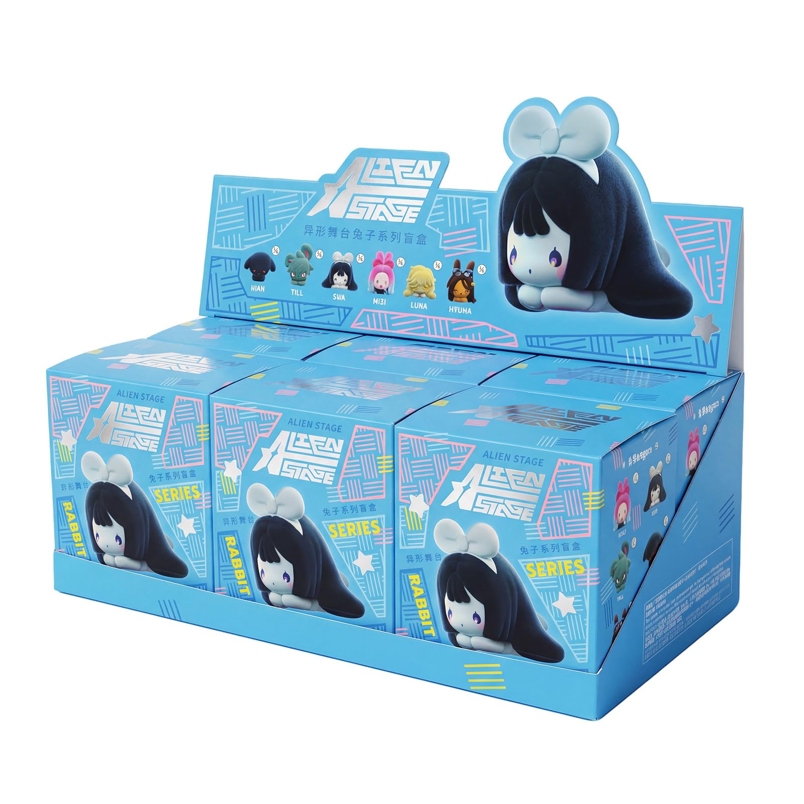 Alien Stage Rabbit Series Blind Box Figures, Anime ALNST Officially Licensed Mystery Figurines (Whole Set, Contains All of 6 Characters)