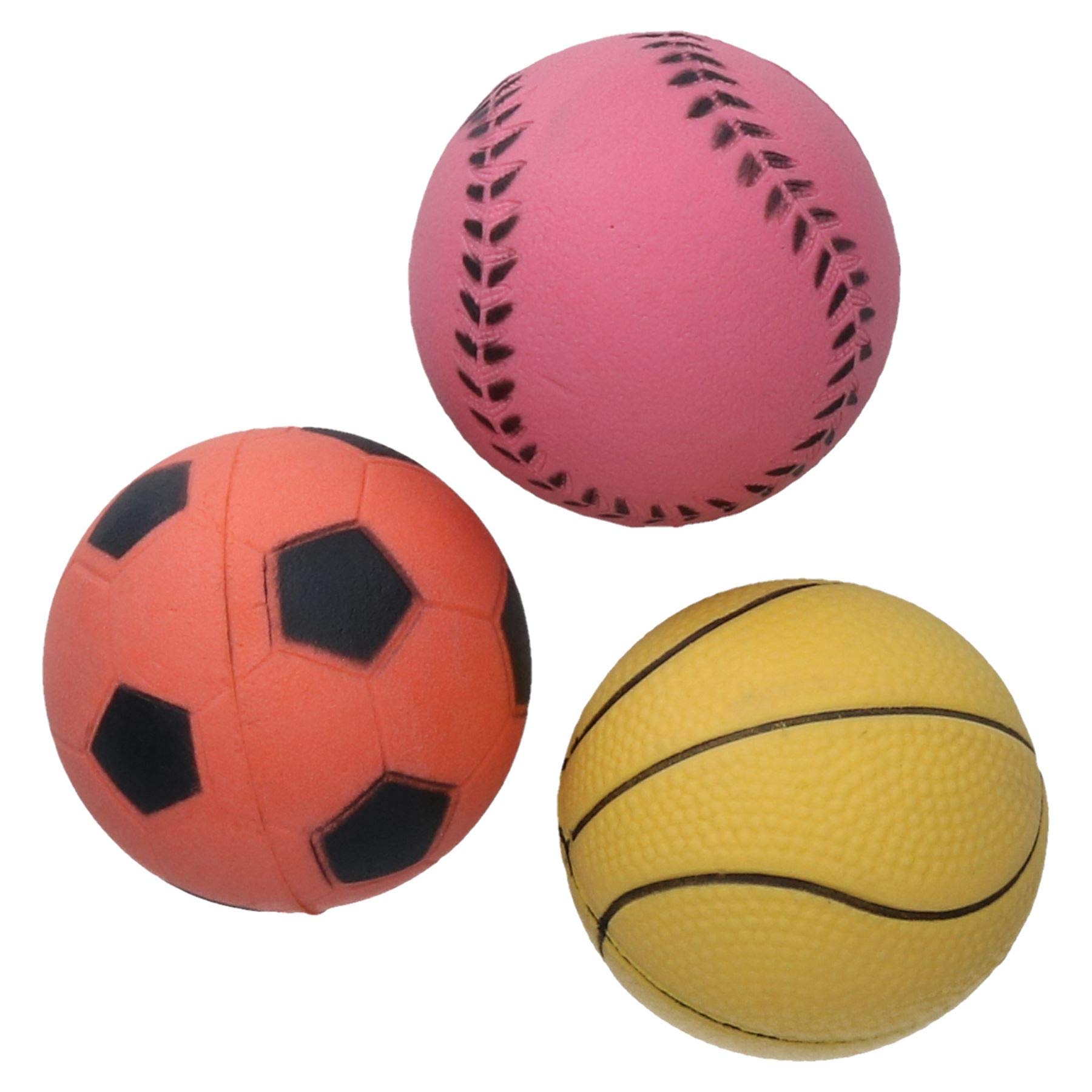 Rosewood 3-Pack Rubber Dog Balls – Durable Bouncy Fetch Toys for Small Dogs –Lightweight and Colourful – Interactive Outdoor Play and Training Ball Set