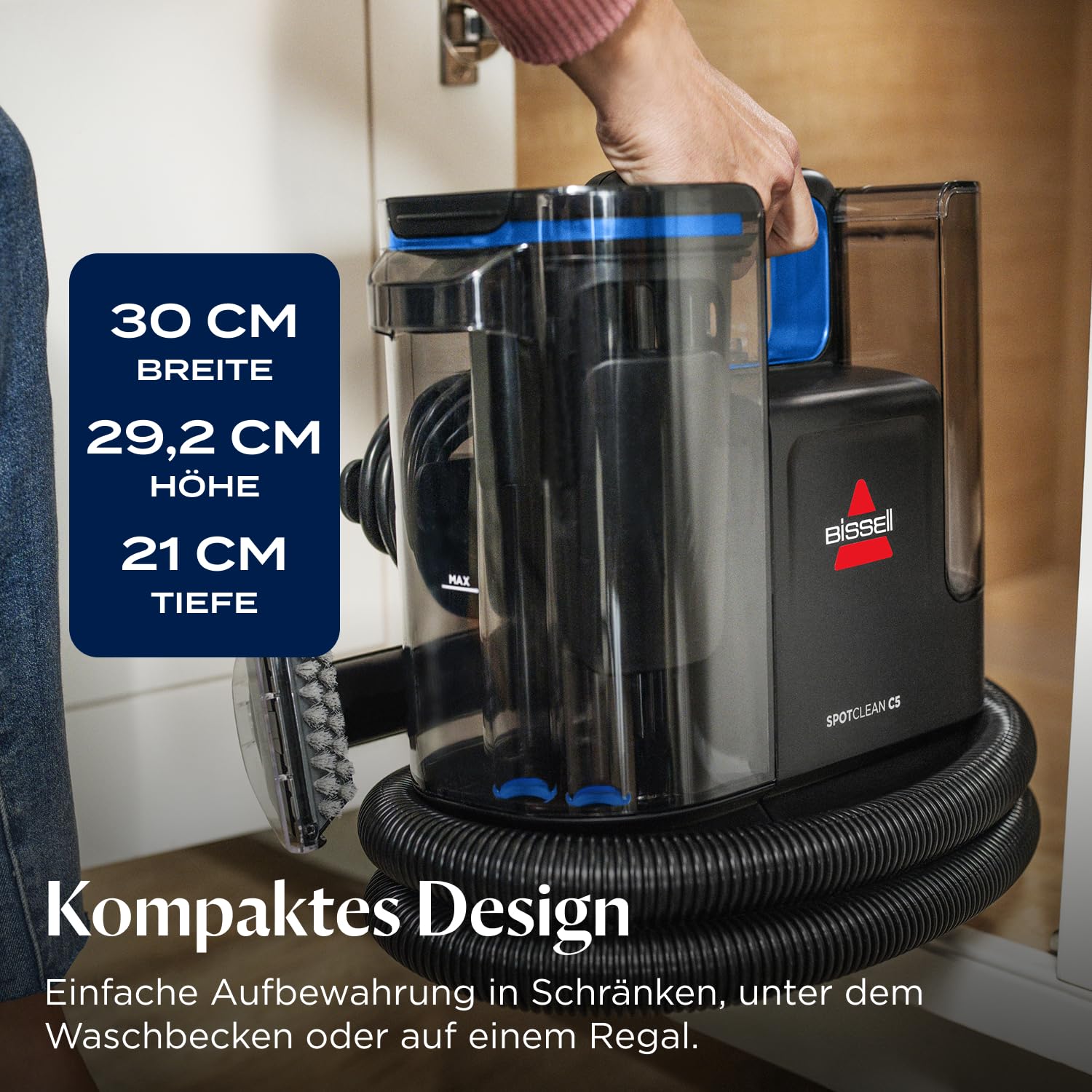 BISSELL SpotClean C5, Polsterreiniger Gerät, Teppichreiniger mit Triple Action System, Leichtgewicht Waschsauger, Nasssauger für Teppiche, Polster, Auto & Mehr, Leistungsstarker 400W Motor, 3861N 6
