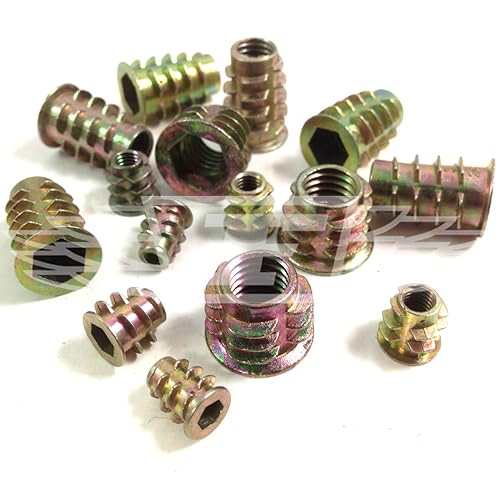 M6 x 10mm, FLANGED HEX DRIVE SCREW IN FLANGE THREADED INSERT FOR WOOD