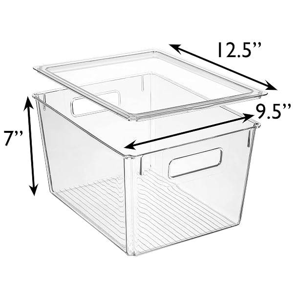 CLEARSPACE PLASTIC STORAGE BINS WITH LIDS X-LARGE – PERFECT KITCHEN ORGANIZATION, DESK ORGANIZER OR PANTRY STORAGE – DESKTOP ORGANIZER, PANTRY ORGANIZATION AND STORAGE BINS, CABINET ORGANIZERS