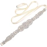 Fubney Bridal Belt Handmade Pearls Wedding Belt,Rhinestone Crystal Sash for Bride Flower Grils Wedding Dress