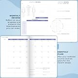 Clever Fox Fitness & Food Journal – Undated A5 Hardcover Light Blue view 4
