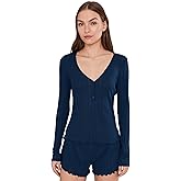 Eberjey Pointelle V-Neck Henley