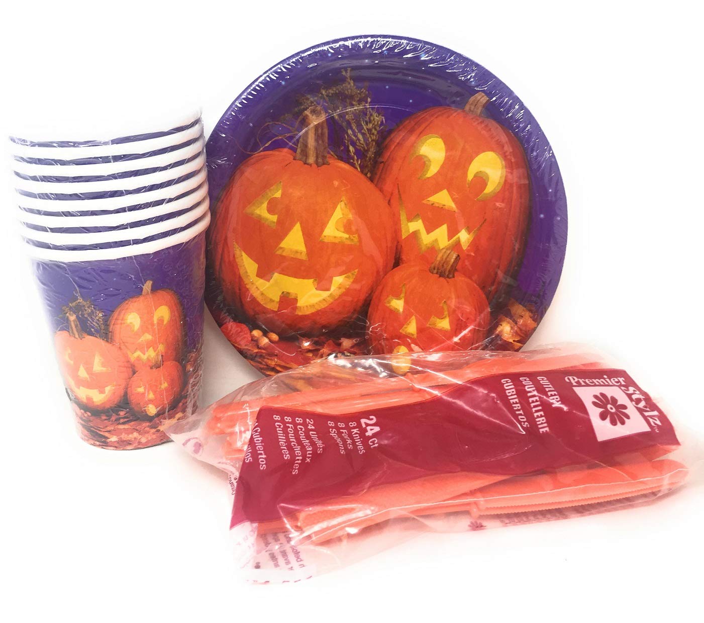 Amazon.com: Halloween Party Supplies Value Pack of 32 Pumpkin Pals 7 Inch Round Halloween Plates: Health & Personal Care