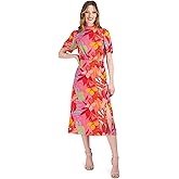 Julia Jordan Women's Bubble Sleeve Mock Neck Midi Dress