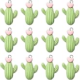 Ipotkitt 20 Pcs Lime Green Resin Cactus Charms with Heart Desert Tropic Plant Charms Summer Plastic Charms for DIY Jewelry Making Bracelets Necklace