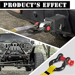 Jamiikury 2 Pcs Shackles 1/2" D Ring Shackle 12 Ton