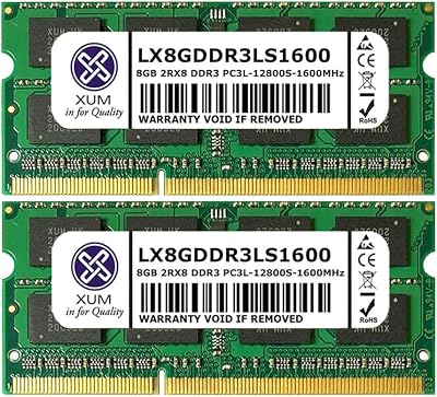 XUM 16GB (2x8GB) DDR3L DDR3 1600MHz PC3L-12800 SODIMM Laptop RAM 1.35V UK