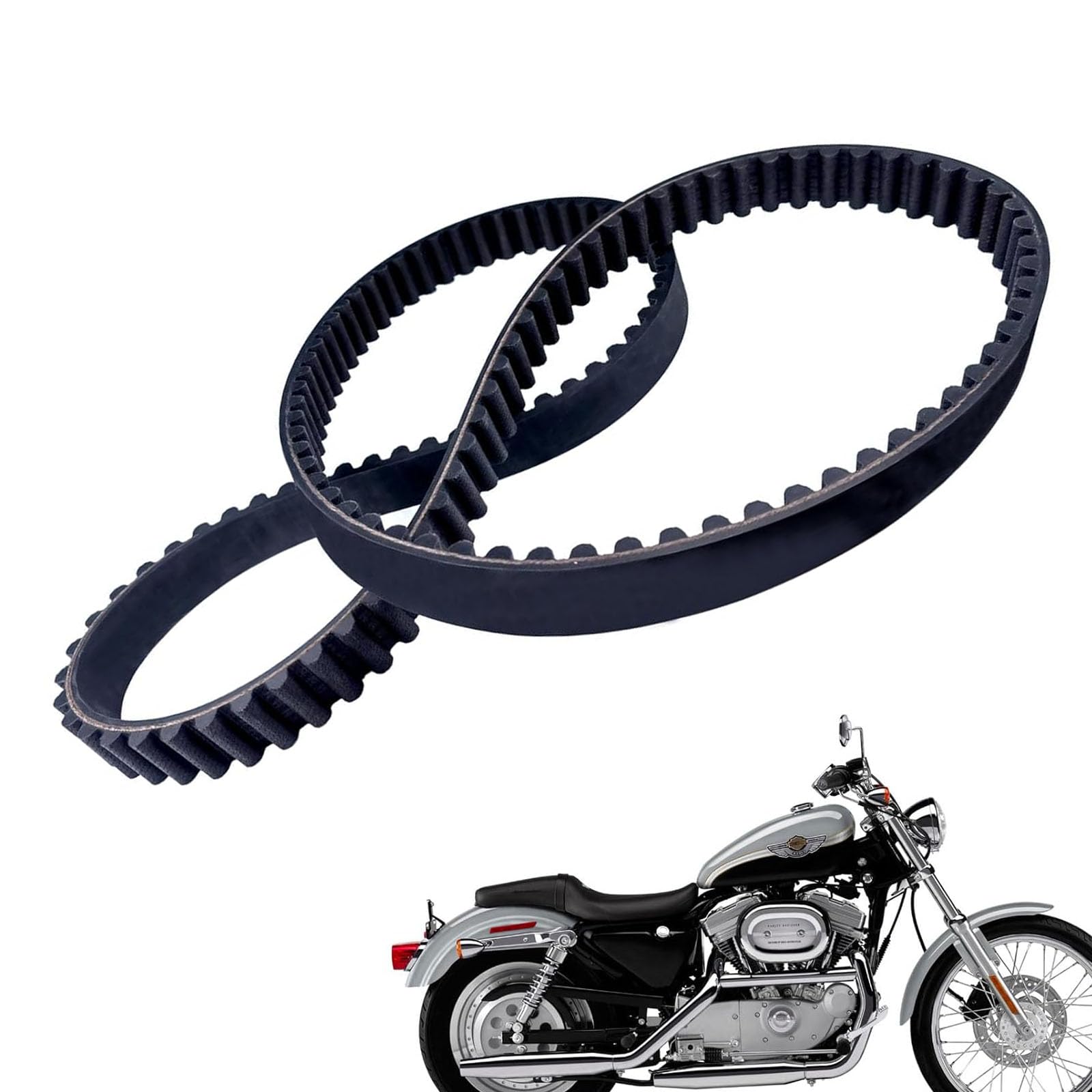 Photo 1 of 128T 1-1/8" Rear Drive Belt for Harley Davidson Sportster 883 1200 Hugger XL XLH 1200C 883C 1200S 1991-2003, Drive Belt Replace 40022-91 (128T 1-1/8")