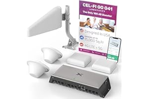 NEXTIVITY CEL-FI GO G41 | Cell Phone Booster for Home | 4G, 5G, AT&T, Verizon & T-Mobile | Up to 15,000 Sq Ft Coverage | 100 dB Cell Phone Signal Booster | FCC Approved (2X Indoor Antenna Kit)
