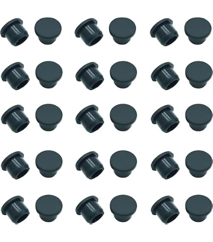 FarBoat 12pcs Silicone Tapered Hole Plugs – Waterproof Dustproof Stoppers For 6mm Holes, Black, Food-Grade