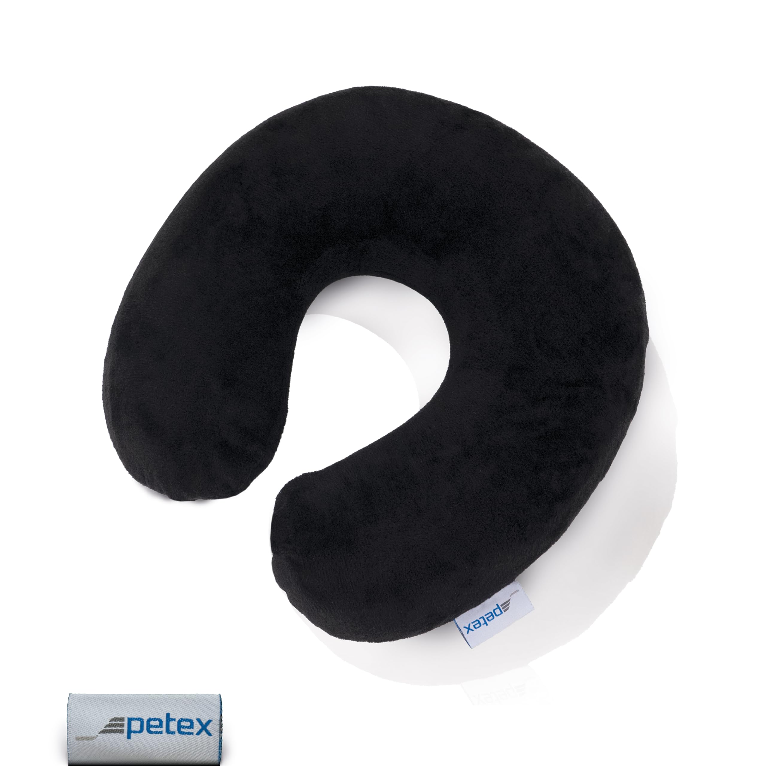 PETEX 44490004 Neck Bolster Velour 29 x 28 cm Black