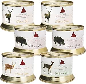 Jamones Bronchales - Lote de 6 Patés de Caza - 1 de Gamo, 1 ...