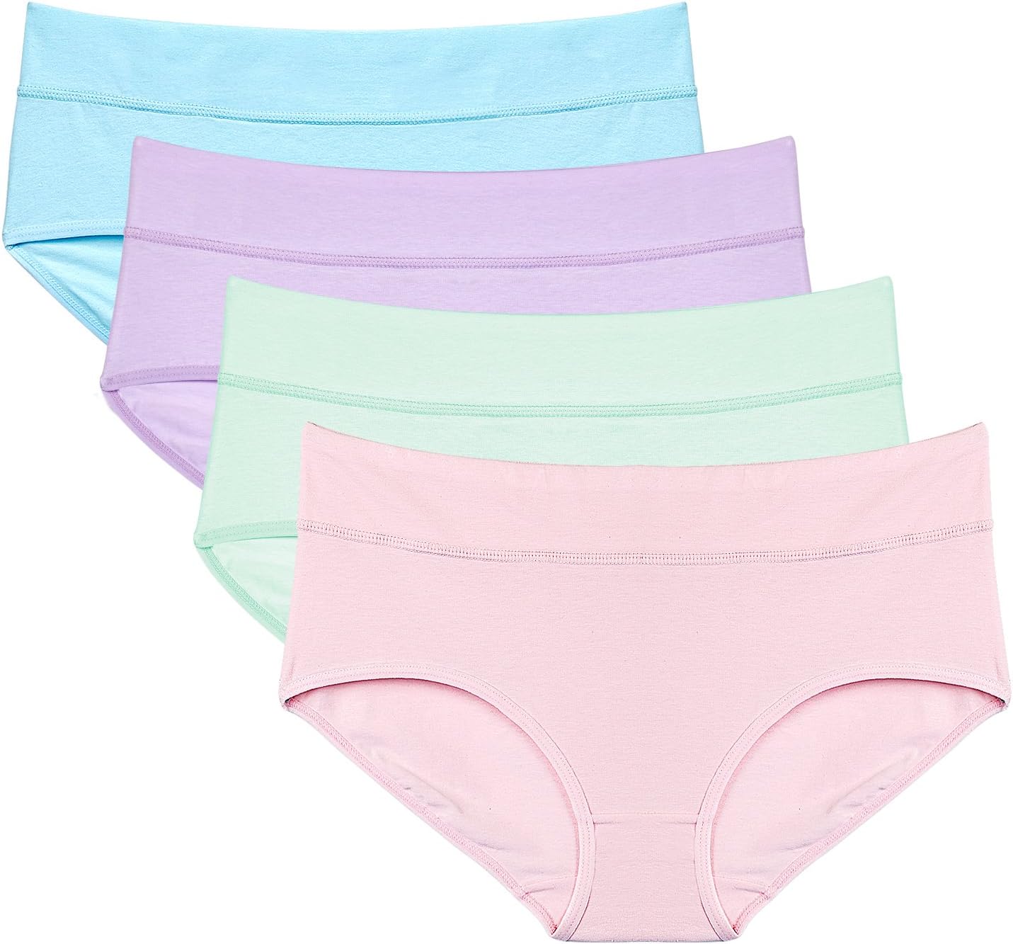 JOWOO Women's Cotton Underwear Hipster Panties Full Coverage Stretchy Brief
