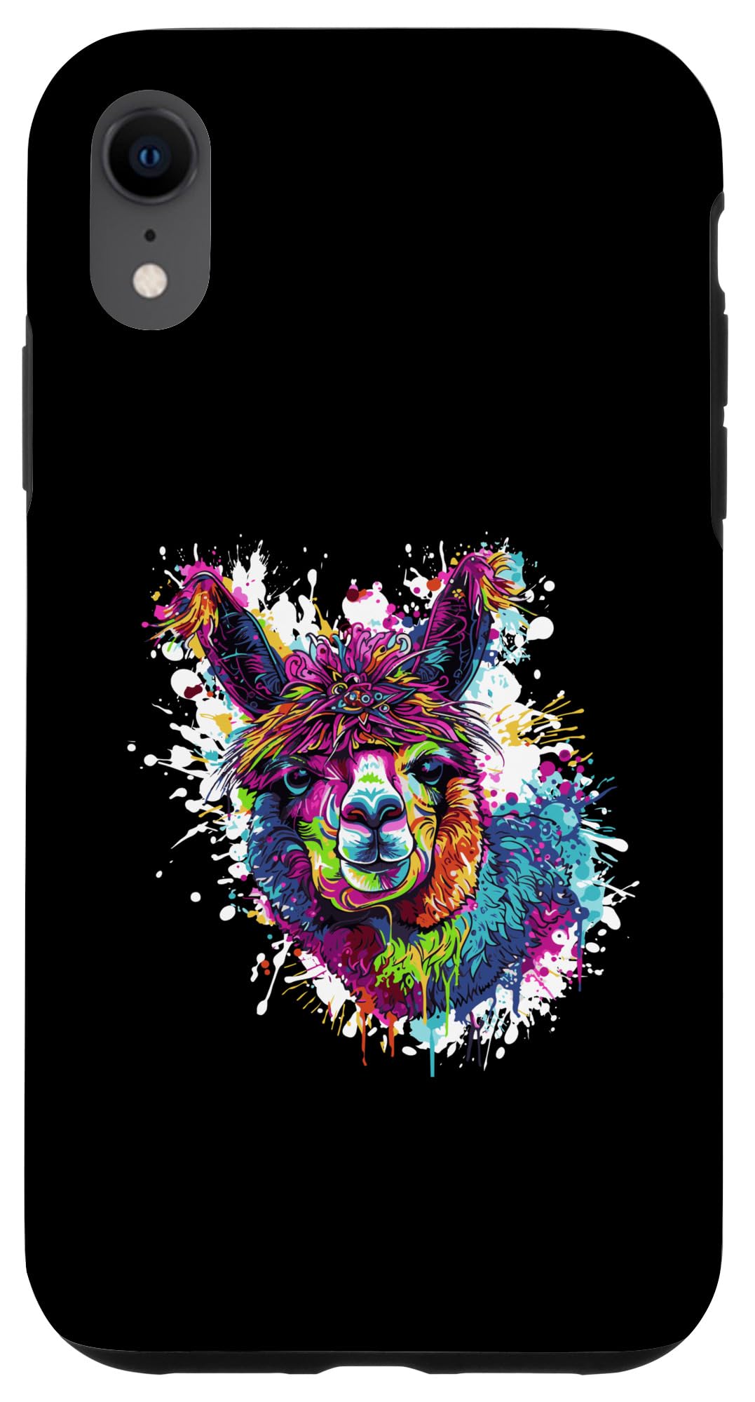 iPhone XR Alpaka Colorful Artwork Portrait | Animal Head Case
