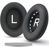 SILVIP Silicone Ear Pads for Bose QuietComfort Headphones, Replacement Earpads Cushions for QC45, QC SE, QC SC Headphones - Sustainable Value, Noise Isolation Foam, Added Thickness (Classic Black)