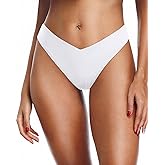 Zmart Women Cheeky Bikini Bottoms V Cut Swim Bottom High Cut Swimsuit Low Waist Low Rise Bathing Suit