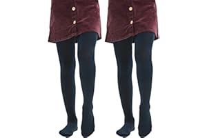 MANZI Girls Fleece Lined Winter Tights 400 Denier Warm Thermal Footed Stockings Thick Opaque Leggings for Toddlers Kids