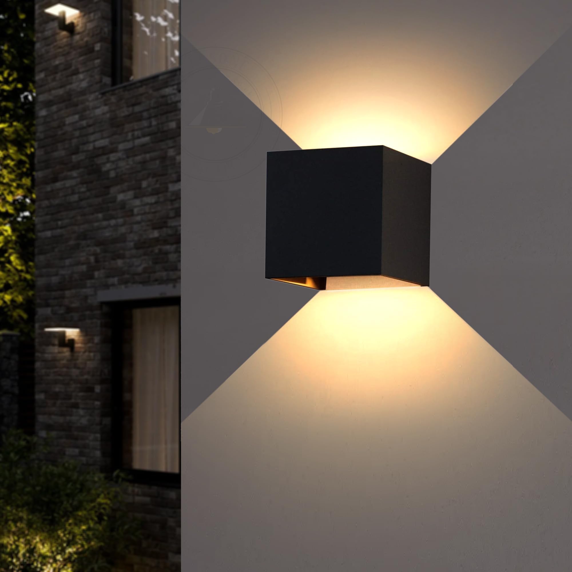 LEDSone LED Wall Lights Outdoor Up Down Wall Lamp Wall Wash Light Modern Wall Sconce IP54 Lighting Black 10W Aluminum Wall Wash Light for Living Room Bedroom Hallway Corridor, Stairs, Warm White