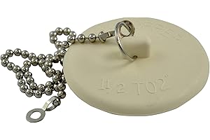 Danco 80783 Fit-All Rubber Stopper, Tub Drain, White