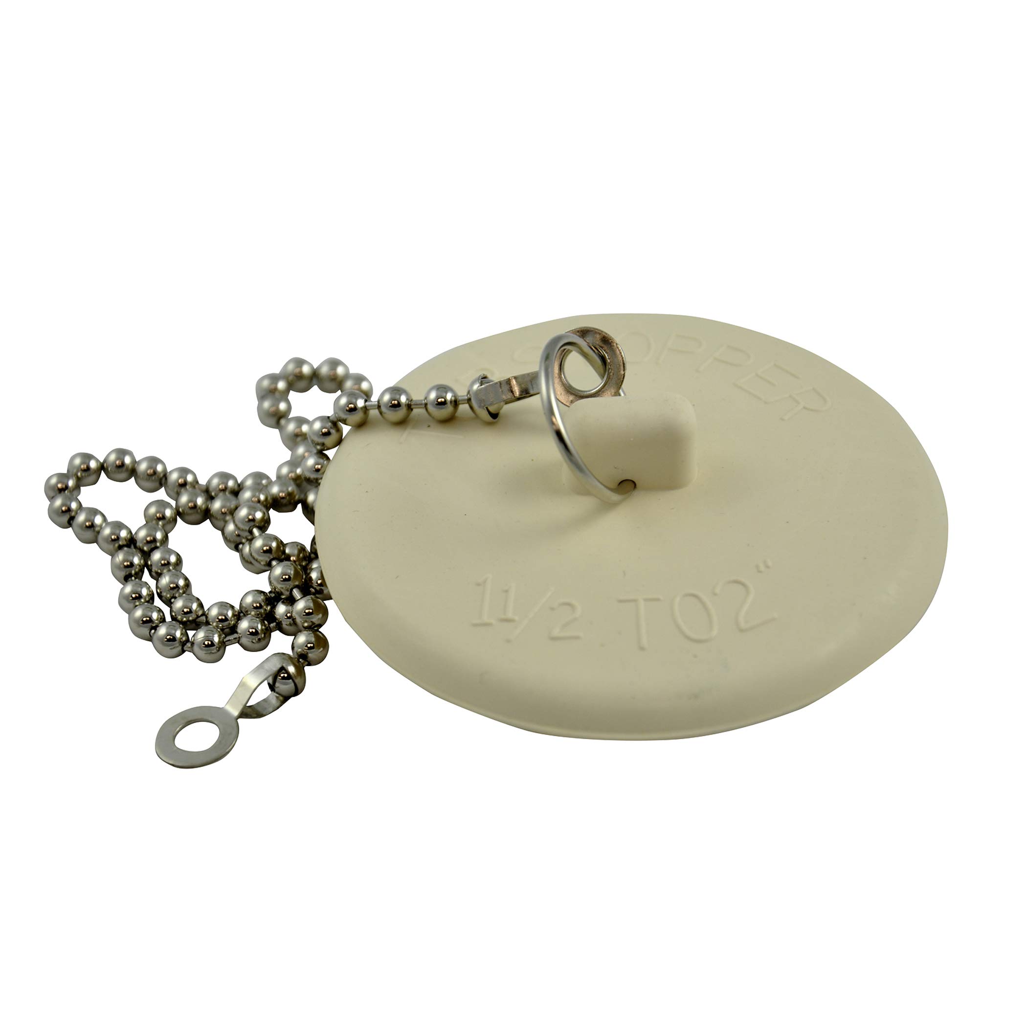Photo 1 of Danco 80783 Fit-All Rubber Stopper, Tub Drain, White