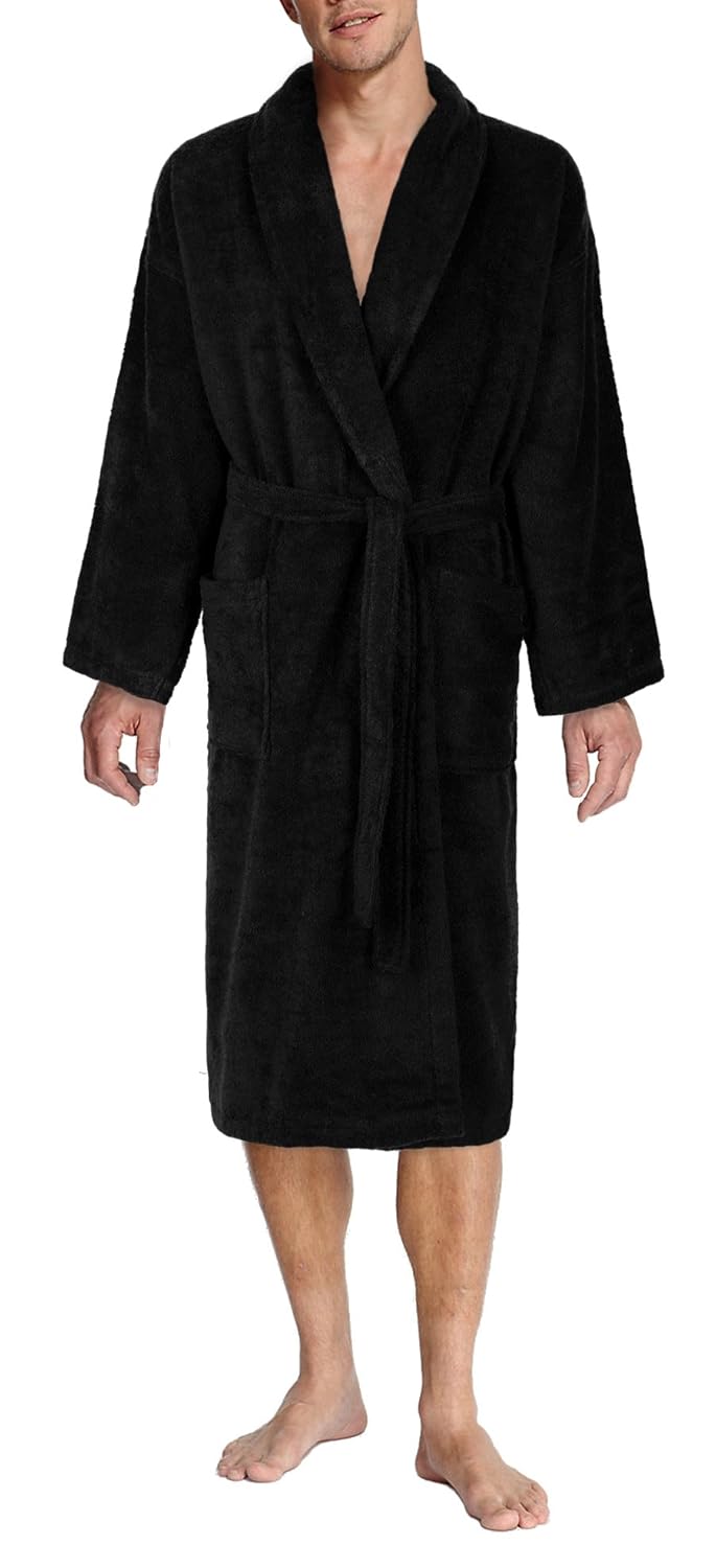 John Christian Luxury Collection Terry Towelling Bathrobe Black