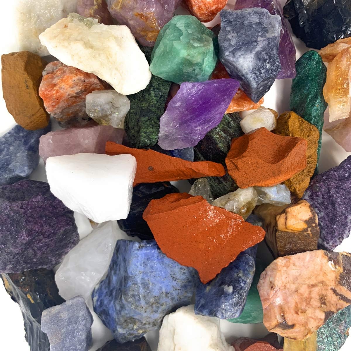 Indoor Fountains & Accessories - WireJewelry 1.5 Lbs of Bulk Rough Brazilian Stone Mix - Large Natural Rough Stone and Crystals for Tumbling
