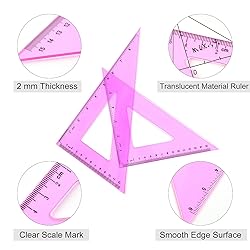 Coopay 12 Inch Math Geometry Tool Plastic Ruler Set