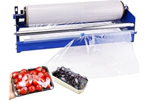 EPIDIOXI Hand Film Wrapping Machine 19.5" Manual Stretch Film Wrapper Cling Film Dispenser Tool for Food Tray packaging (Blue)