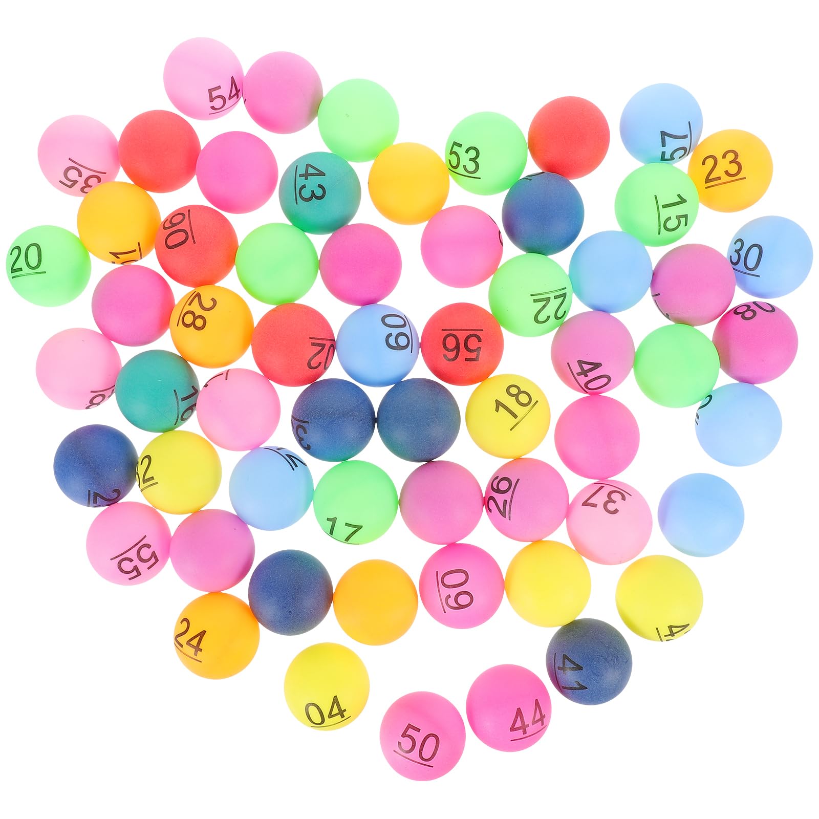 HANABASS Number Balls 1-60 Seamless Colored Lottery Balls for Party Raffles Drawings and Games Entertainment Durable Numbered Game Balls for Bingo Events