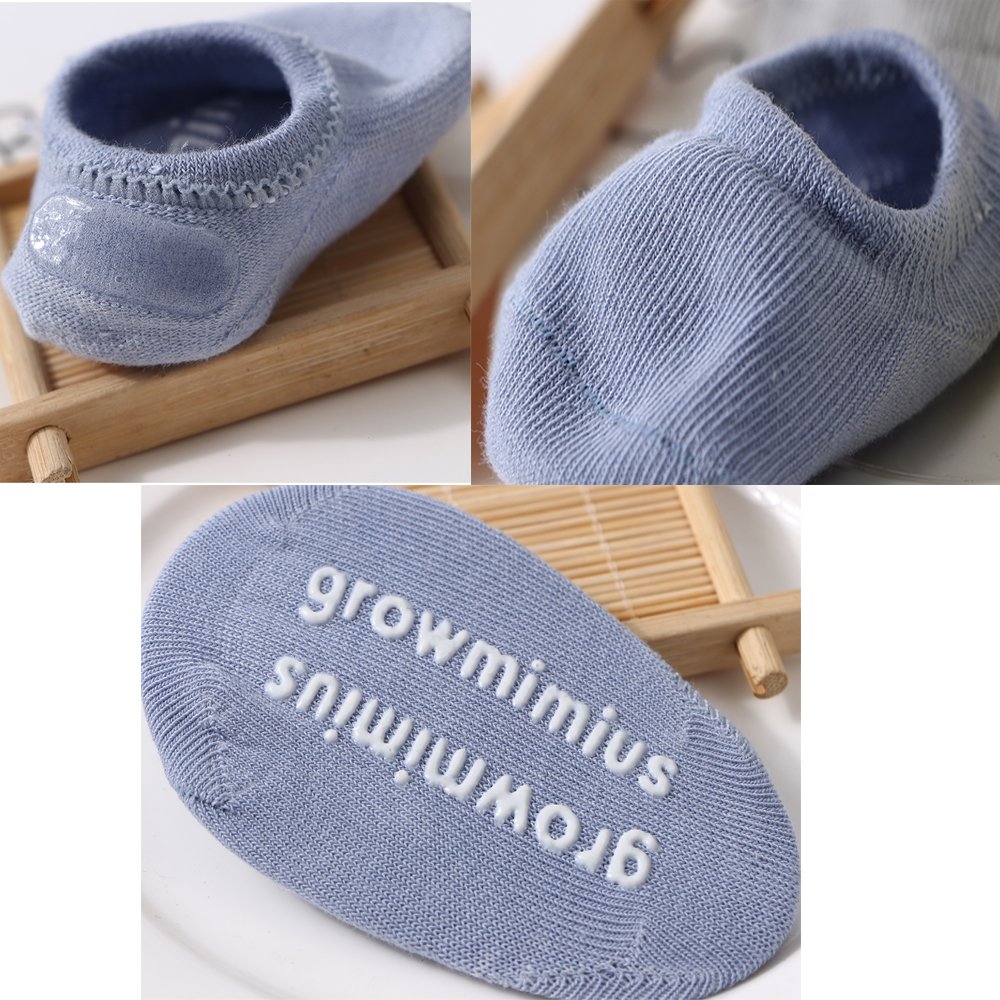 BOSONER Baby Crawling Anti-Slip Knee and Socks for Boys And Girls Best Infant Gift, Unisex Baby Toddlers Kneepads (Blue Pink Grey) 6-24 Months