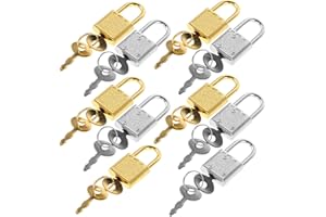 IMIKEYA 10pcs Mini Padlocks with Keys Small Vintage Luggage Locks for Backpack Gym Diary Treasure Chest Lock