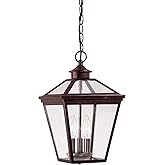 Savoy House 5-146-13 Ellijay Modern Farmhouse Rustic Clear Glass Outdoor Hanging Lantern, 3-Light 120 Total Watts, 16" H x 9"
