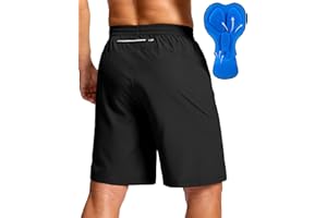 Bikewa Men's Mountain Bike Shorts 4D Padded Baggy Bicycle Biking Riding Lightweight Cycling Shorts with Zipper Pockets