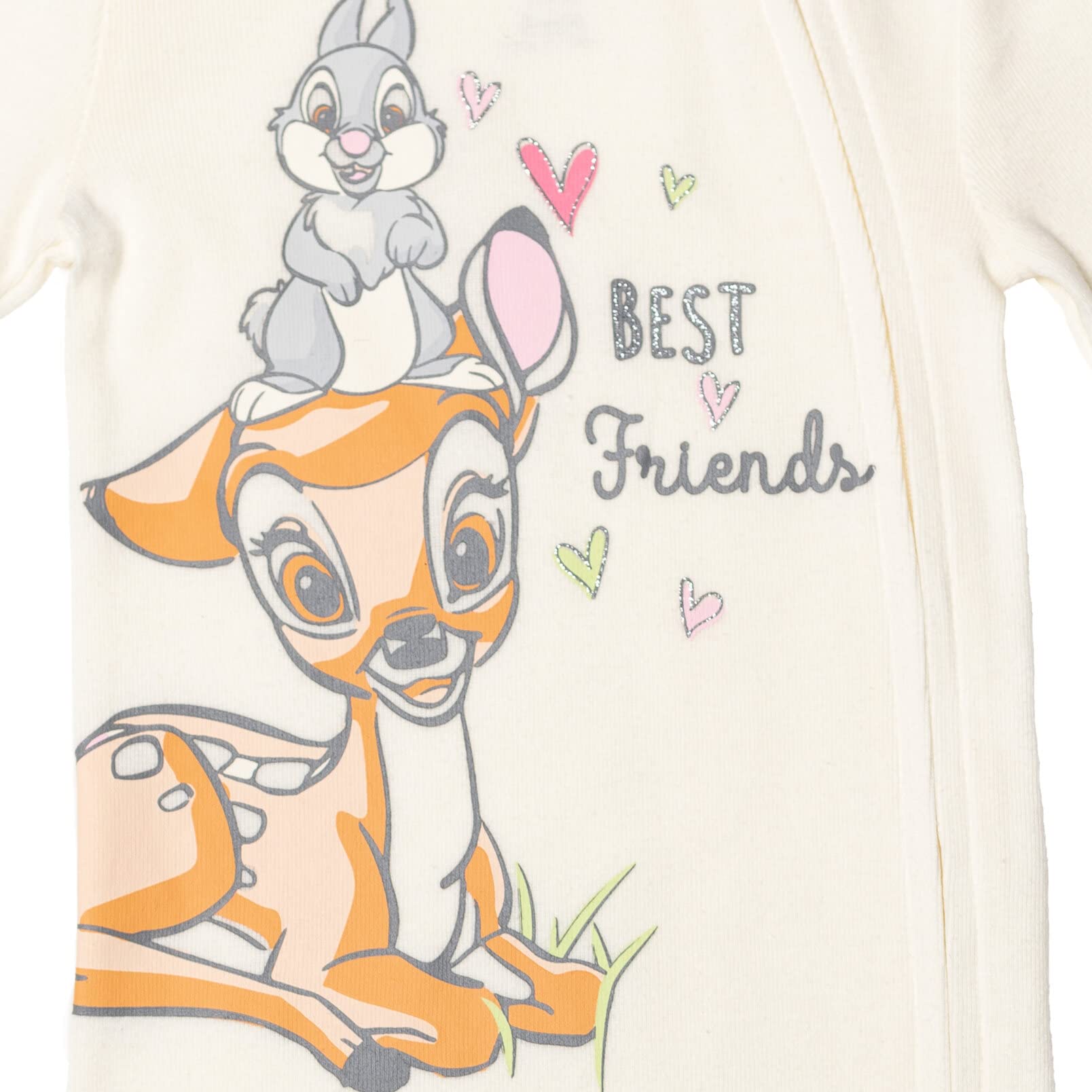 Disney The Aristocats Bambi Baby Girls 3 Pack Zip Up Sleep N' Play Coveralls Newborn to Infant