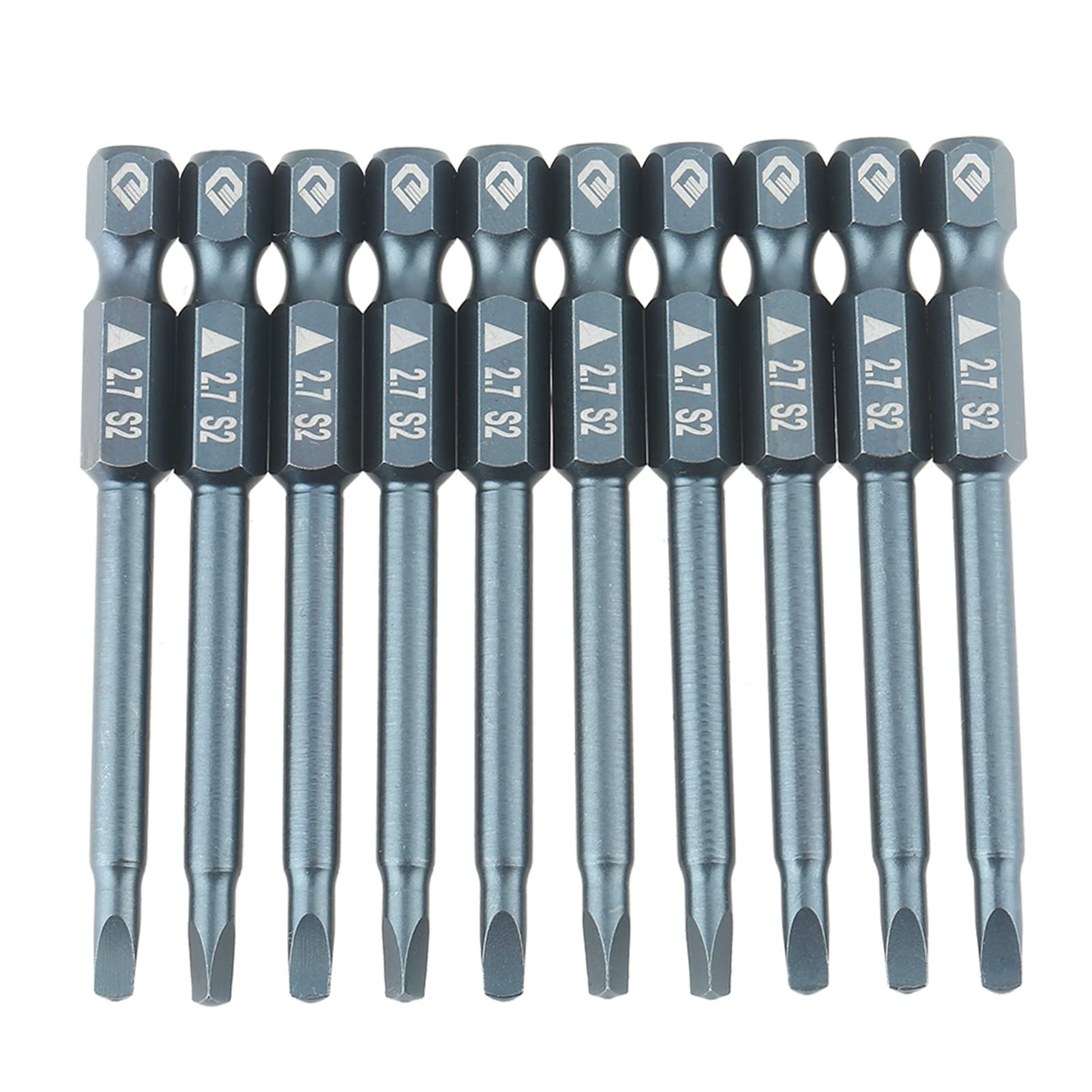 10pcs Triangle Head Screwdriver Bits,1/4inch Shank 65mm S2 Alloy Steel Triangle Head Screwdriver Bits Set H6.3x65mmx2.7