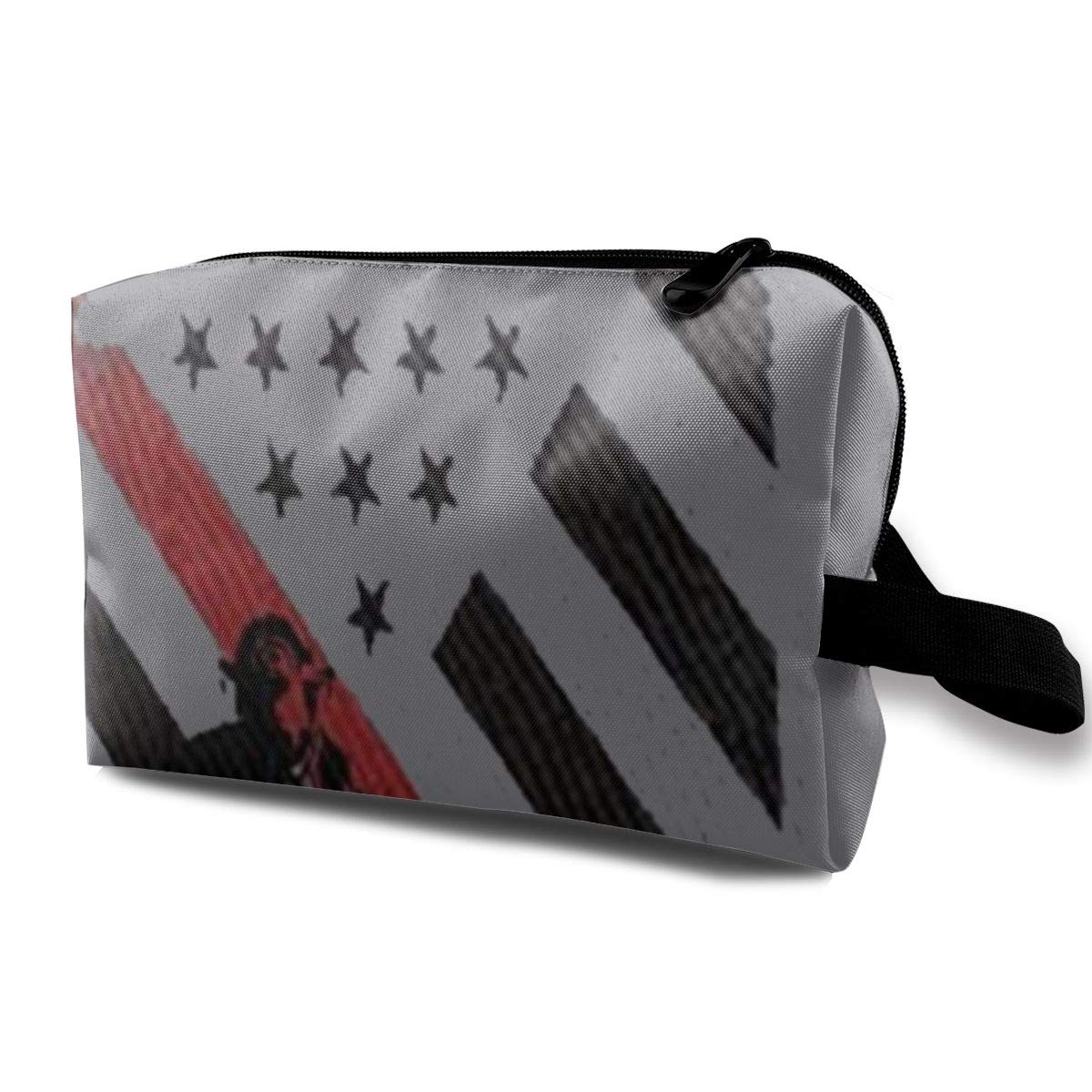 Women Girls Firefighter Red Line Flag Toiletry Bag Makeup Bags Set Wash Bag