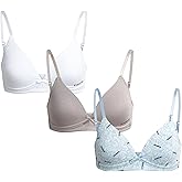 bebe Girls Training Bra - 3 Pack Wire Free Soft Microfiber Molder Bra for Girls (A Cup/B Cup)