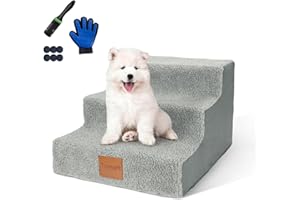Topmart Dog Stairs for Small Dogs, 3-Step,12”H,Pet Dog Steps for Couch,Wider Steps, More Stable,Suitable for Old/Injured/Short-Legged Dogs Cats