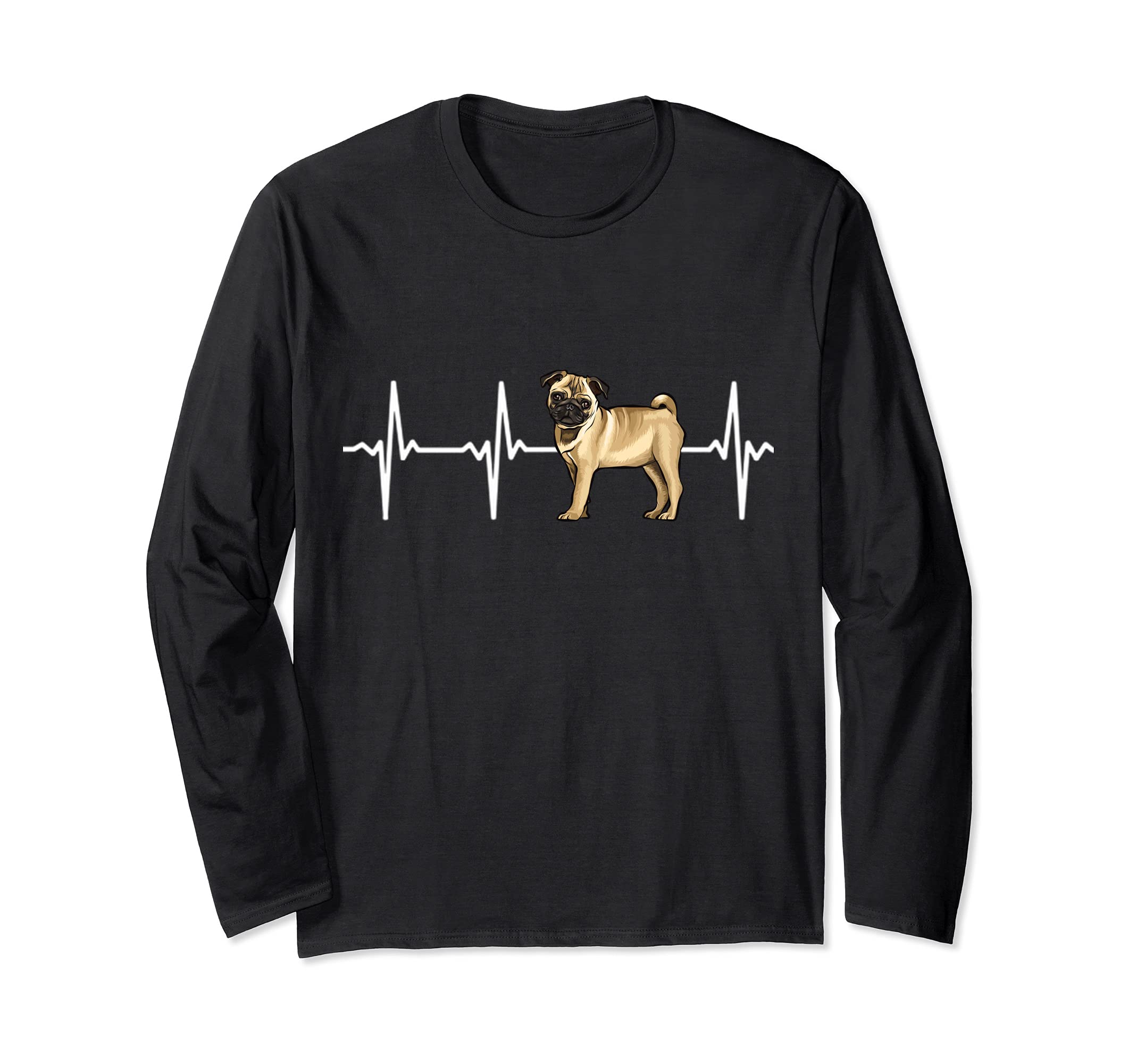 Pug Heartbeat Love My Dog Long Sleeve T-Shirt