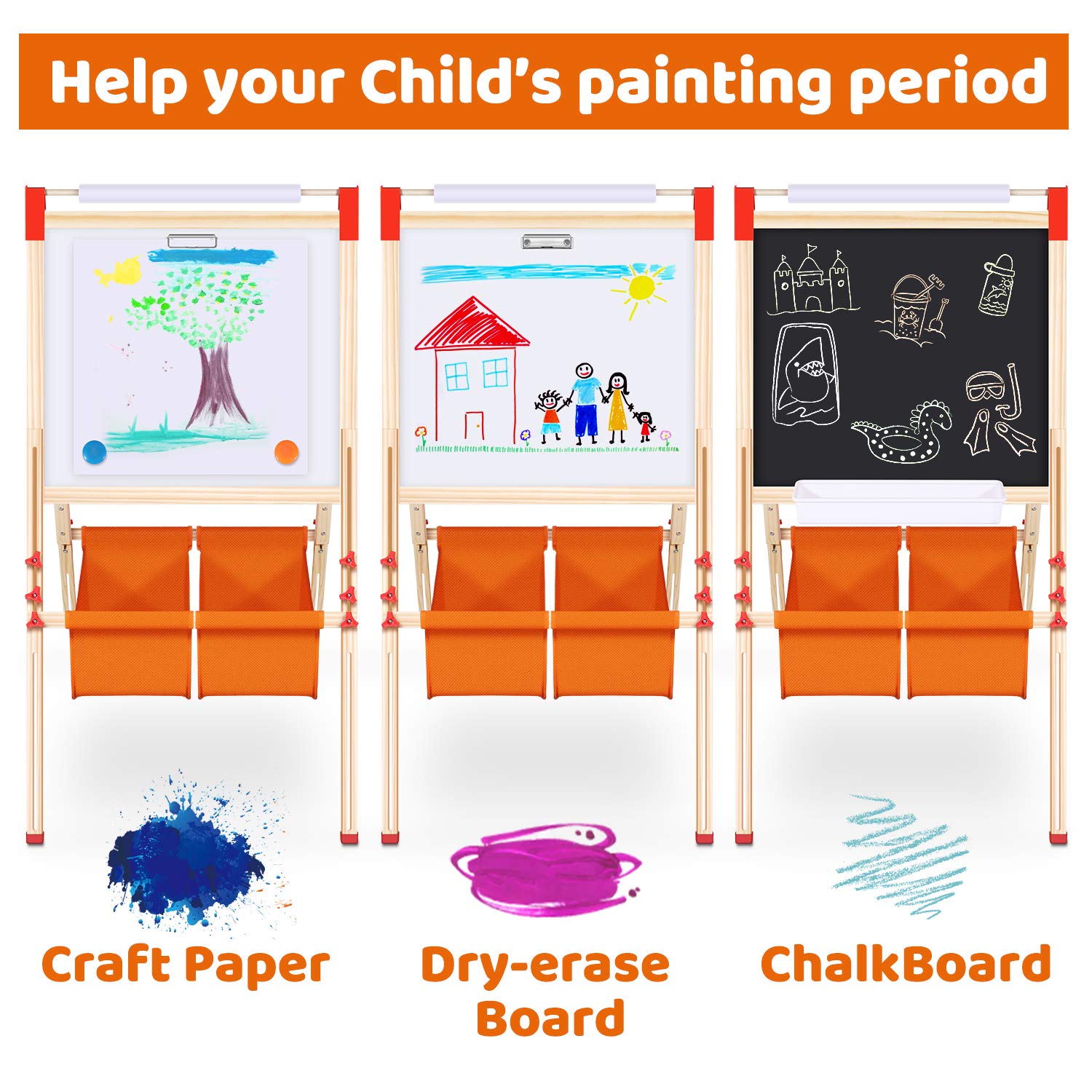 Mua Magicfun Kids Art Easel, Wooden Double Sided Black White Painting